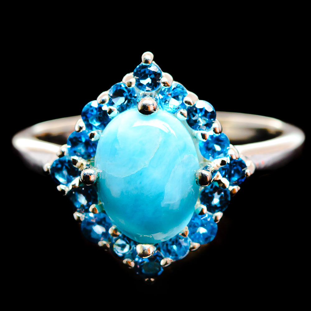 Larimar Rings handcrafted by Anasilvercos - R13032-LMR-SIZE-6 - Photo 2