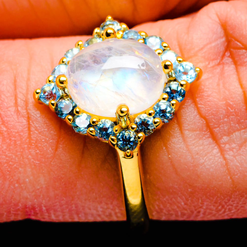 Rainbow Moonstone Rings handcrafted by Anasilvercos - R13032-MOON-SIZE-8 - Photo 3