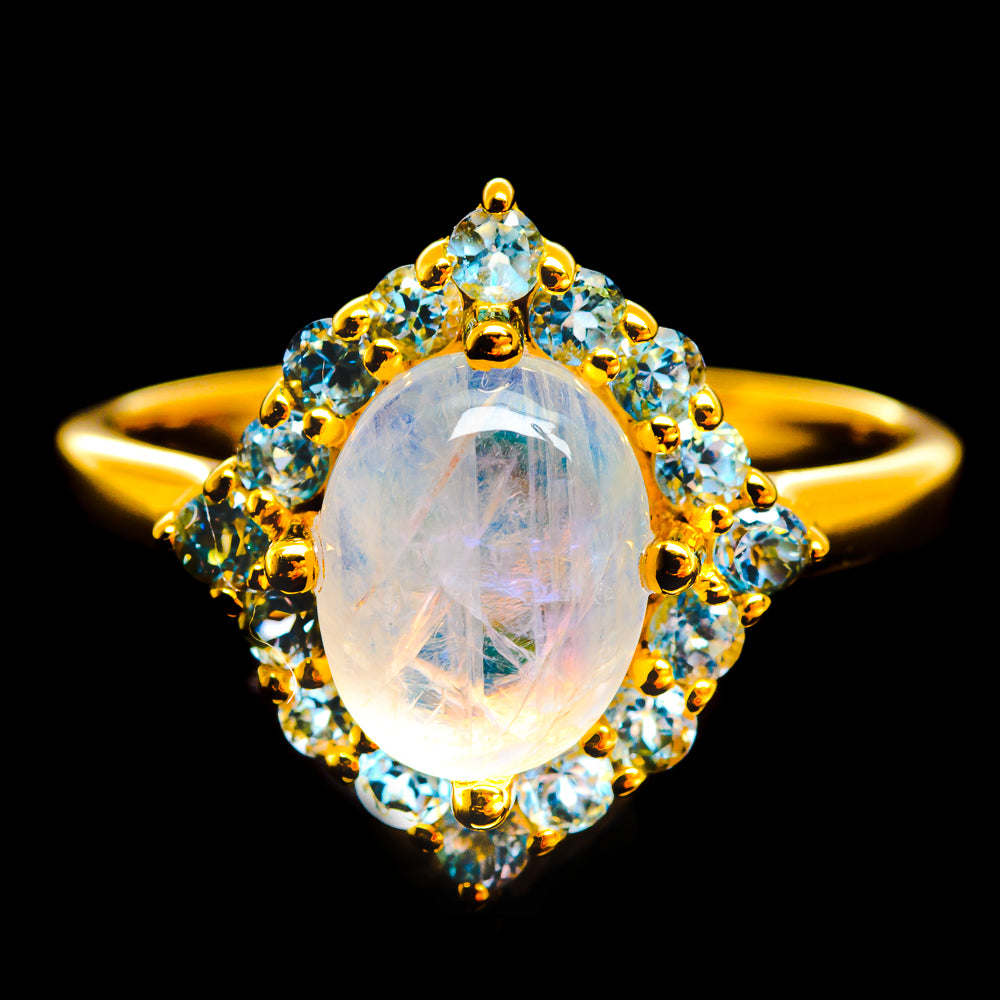 Rainbow Moonstone Rings handcrafted by Anasilvercos - R13032-MOON-SIZE-8 - Photo 2