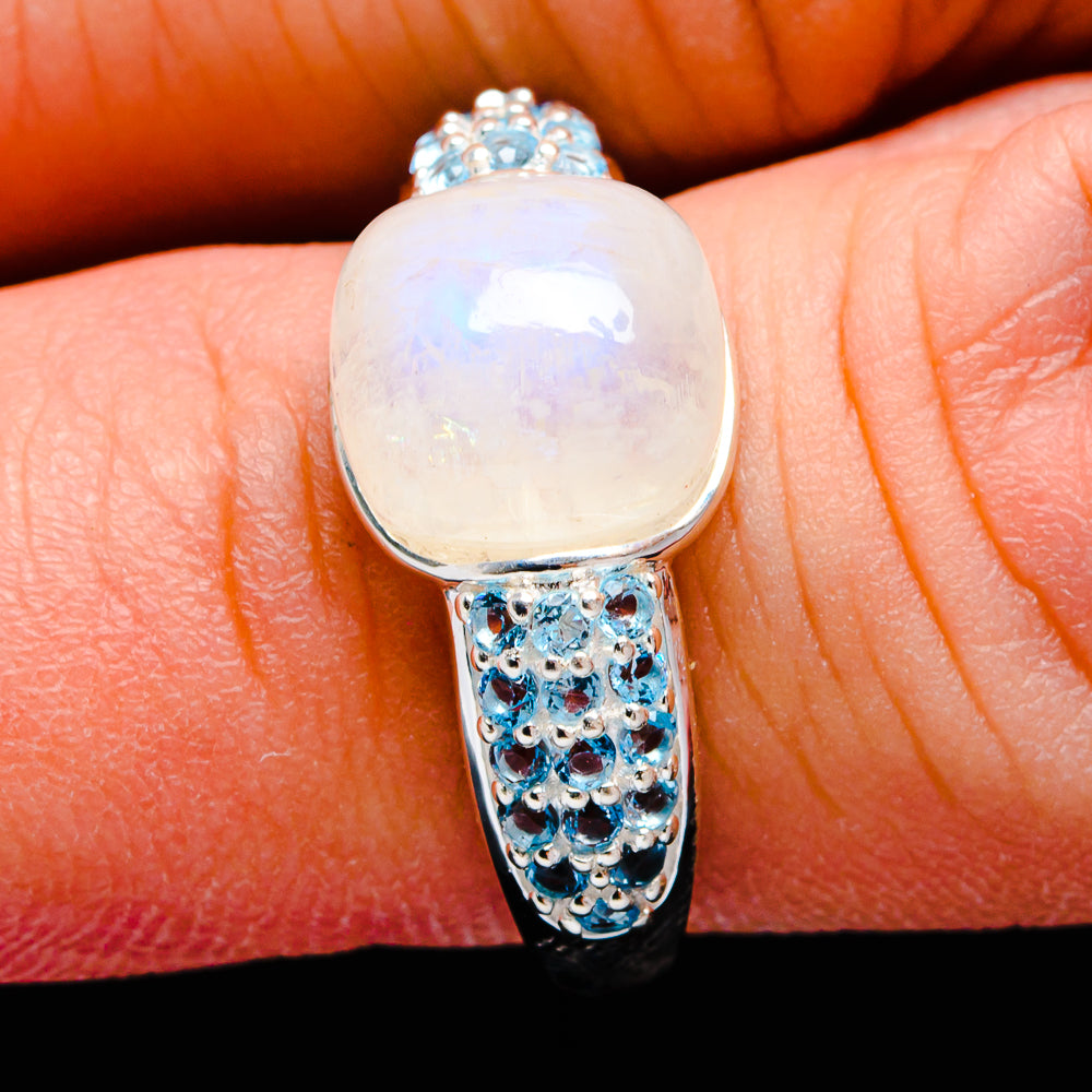 Rainbow Moonstone Rings handcrafted by Anasilvercos - R13783-MOON-SIZE-7 - Photo 3