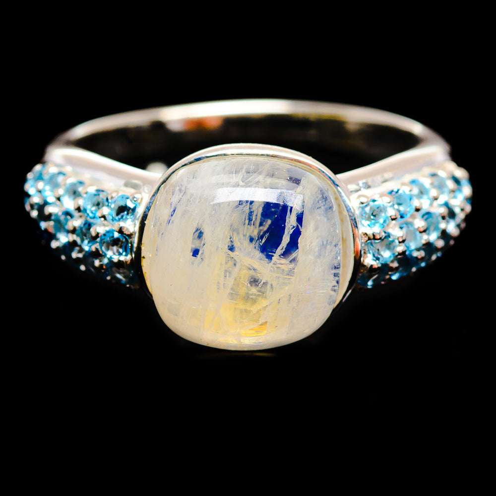 Rainbow Moonstone Rings handcrafted by Anasilvercos - R13783-MOON-SIZE-7 - Photo 2