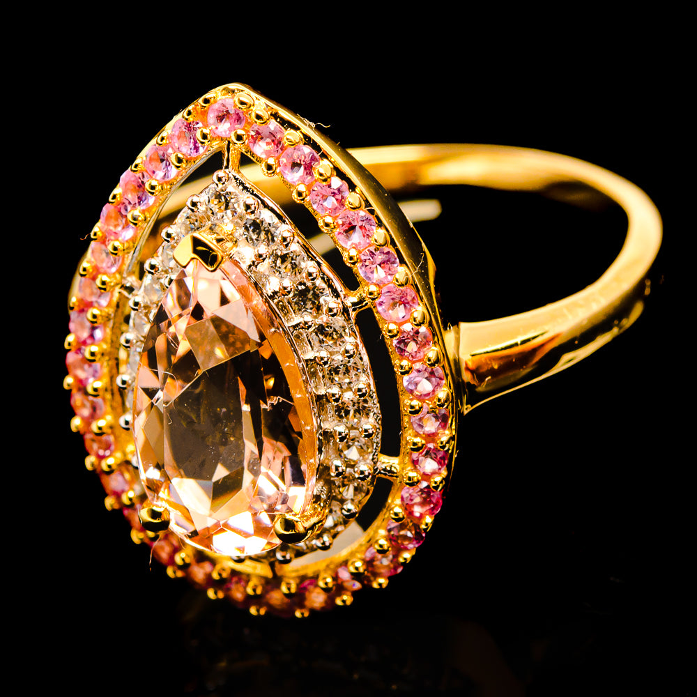 Morganite Rings handcrafted by Anasilvercos - R16056-MG