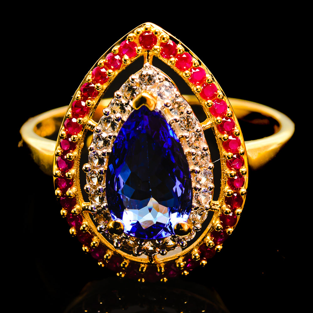Tanzanite Rings handcrafted by Anasilvercos - R16056-TZ - Photo 2
