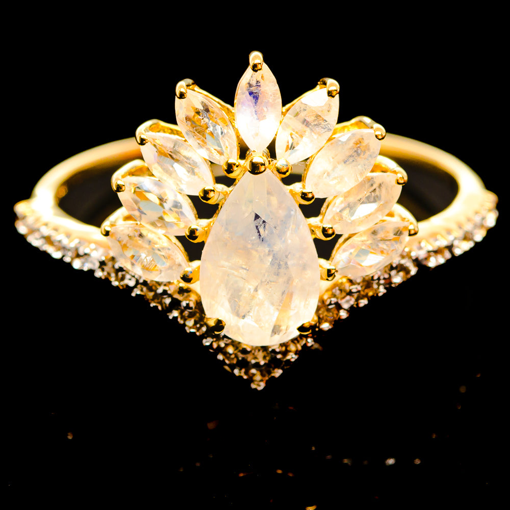 Rainbow Moonstone Rings handcrafted by Anasilvercos - R16902-RM - Photo 2