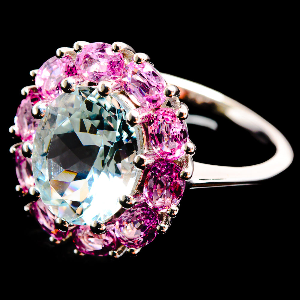 Aquamarine Rings handcrafted by Anasilvercos - R17003-AQUA-SIZE-8