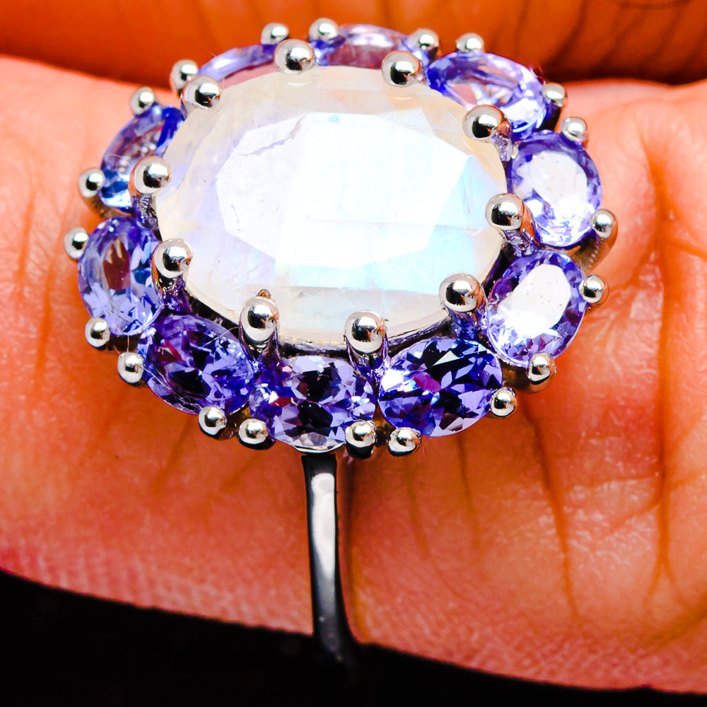 Rainbow Moonstone Rings handcrafted by Anasilvercos - R17003-MOONS-SIZE-8 - Photo 3