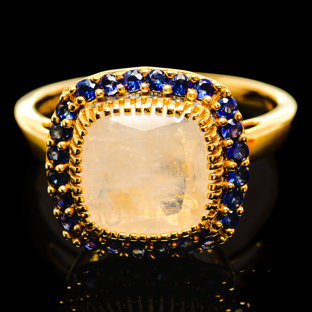Rainbow Moonstone Rings handcrafted by Anasilvercos - R17300-RM - Photo 2