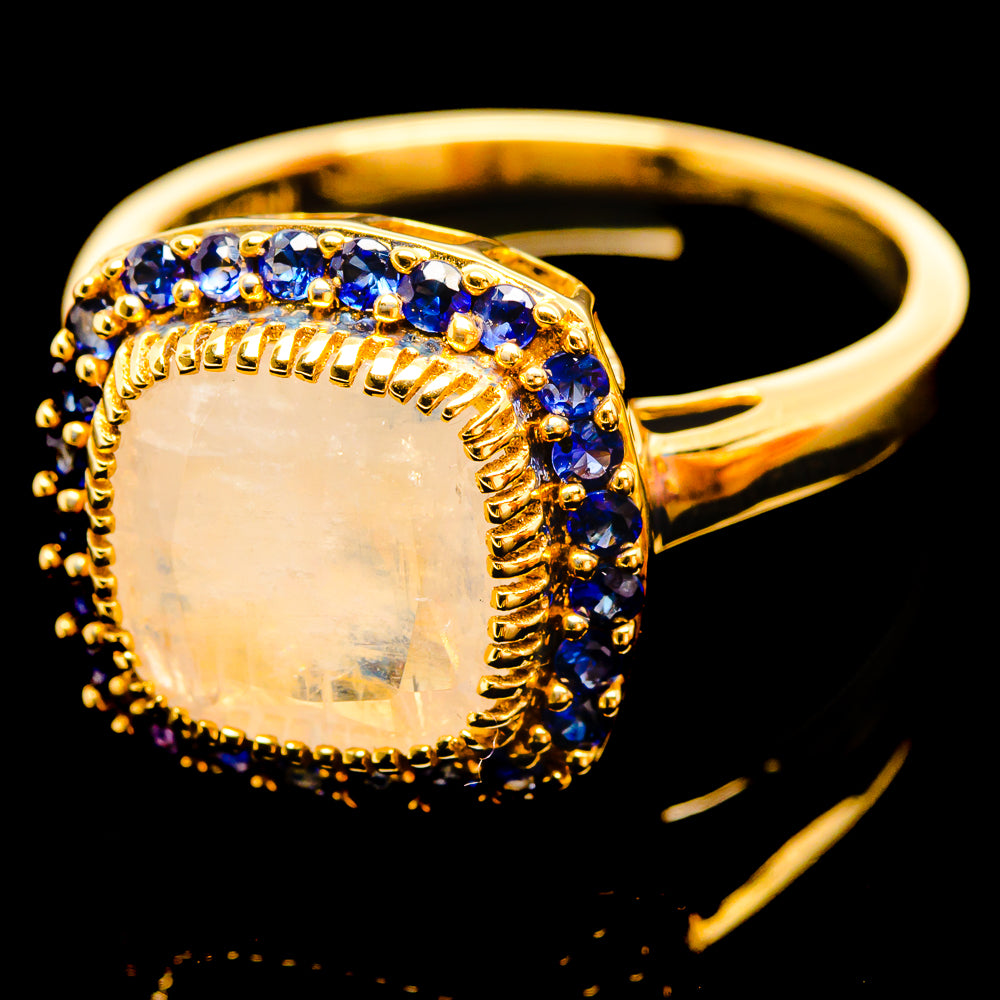 Rainbow Moonstone Rings handcrafted by Anasilvercos - R17300-RM