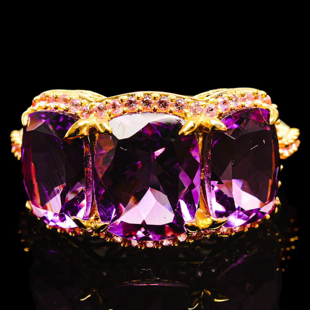 Amethyst Rings handcrafted by Anasilvercos - R17678-AMT - Photo 2