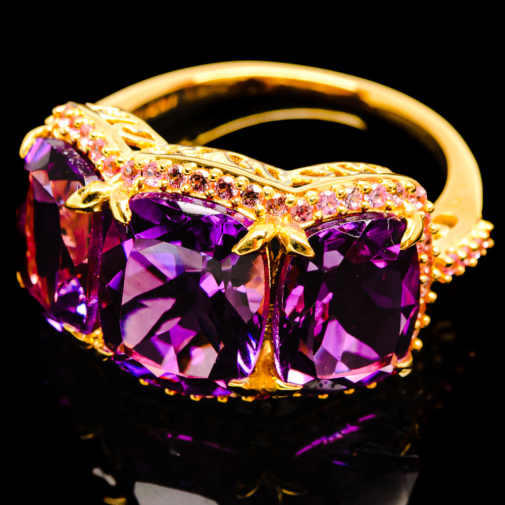 Amethyst Rings handcrafted by Anasilvercos - R17678-AMT