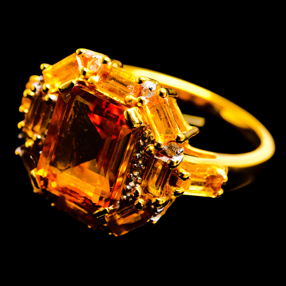 Mandarin Citrine Rings handcrafted by Anasilvercos - R18145-CIT-SIZE-7