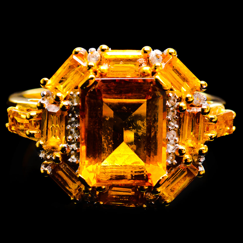 Mandarin Citrine Rings handcrafted by Anasilvercos - R18145-CIT-SIZE-9 - Photo 2