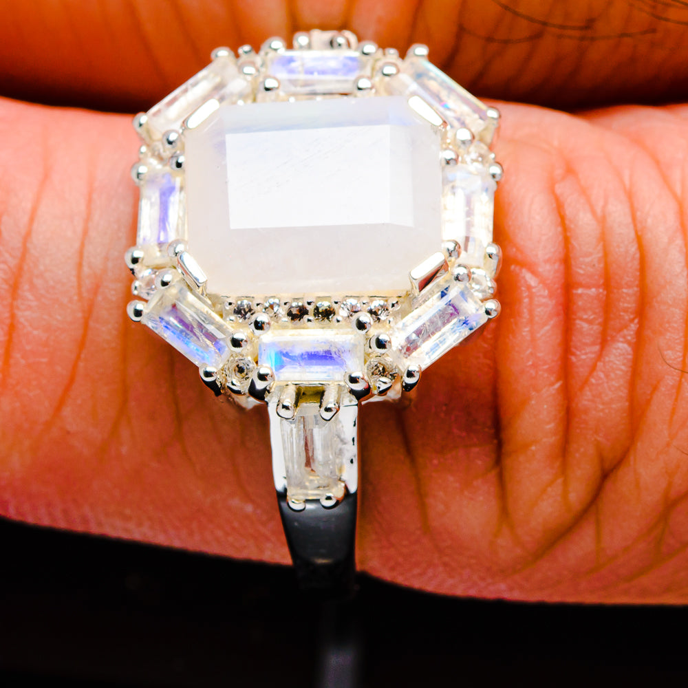 Rainbow Moonstone Rings handcrafted by Anasilvercos - R18145-MOON-SIZE-9 - Photo 3
