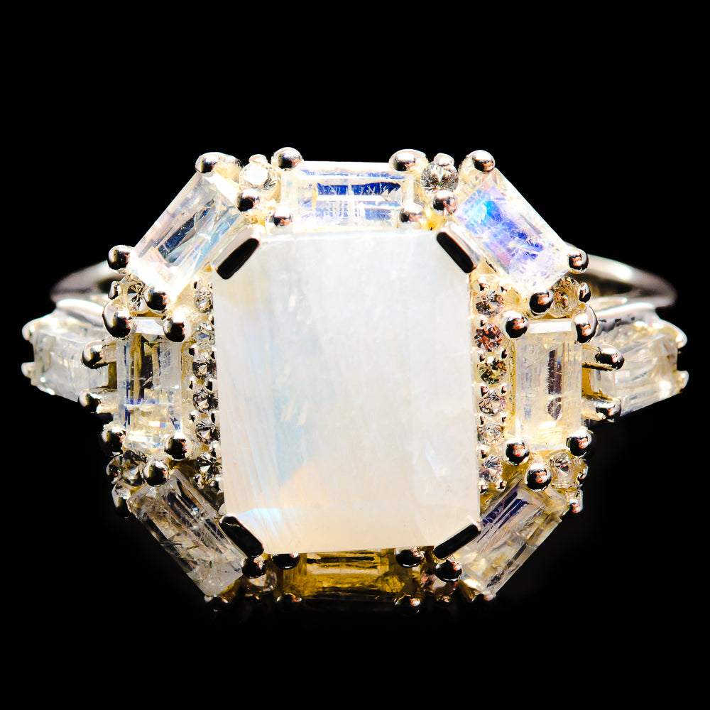 Rainbow Moonstone Rings handcrafted by Anasilvercos - R18145-MOON-SIZE-9 - Photo 2