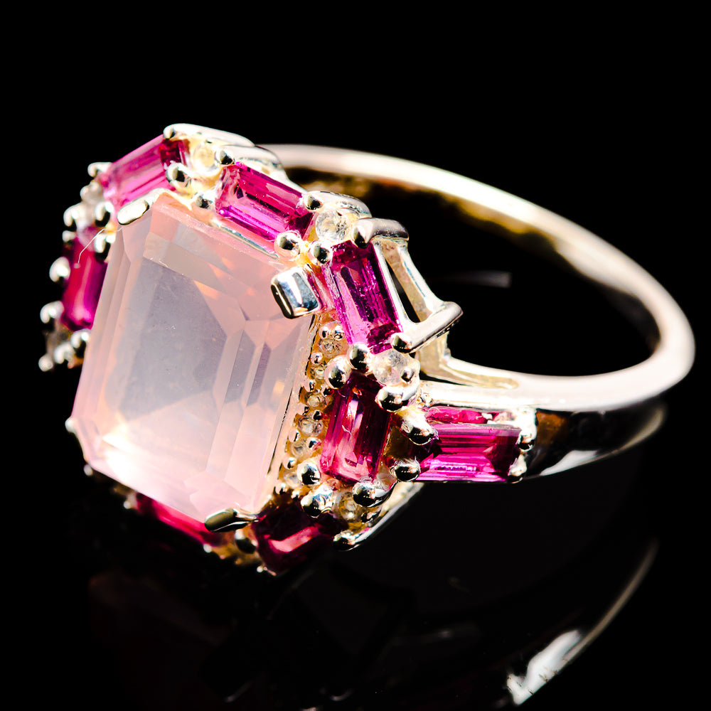 Rose Quartz Rings handcrafted by Anasilvercos - R18145-RQ-SIZE-9