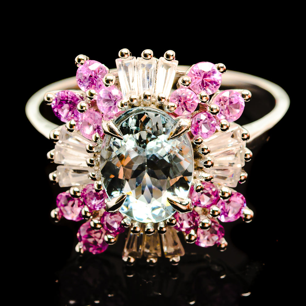 Aquamarine Rings handcrafted by Anasilvercos - R18154-AQM - Photo 2