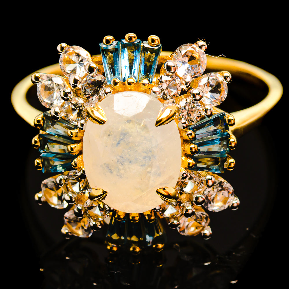 Rainbow Moonstone Rings handcrafted by Anasilvercos - R18154-RM - Photo 2