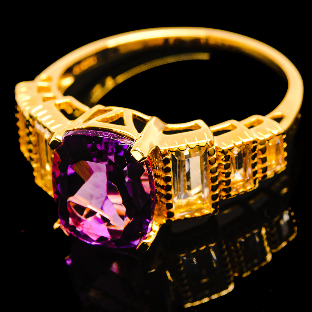 Amethyst Rings handcrafted by Anasilvercos - R18506-AMT