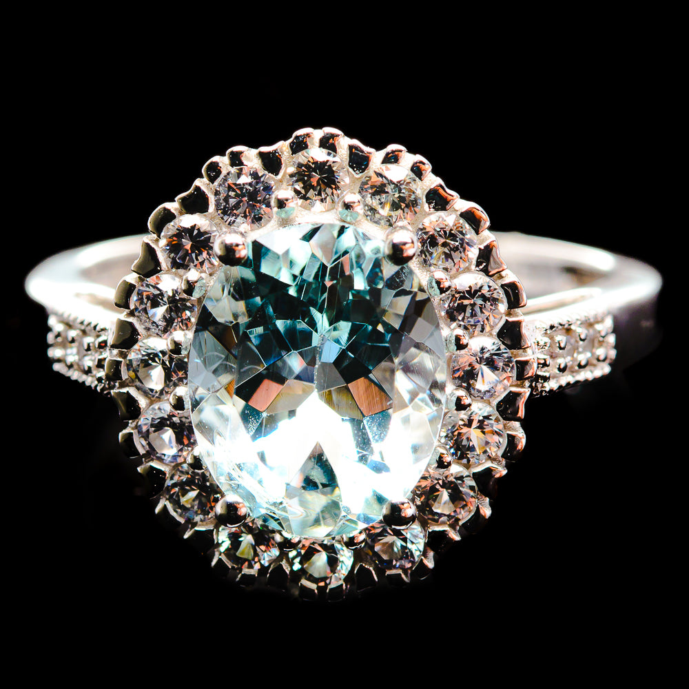 Aquamarine Rings handcrafted by Anasilvercos - R18507-SIZE-7 - Photo 2