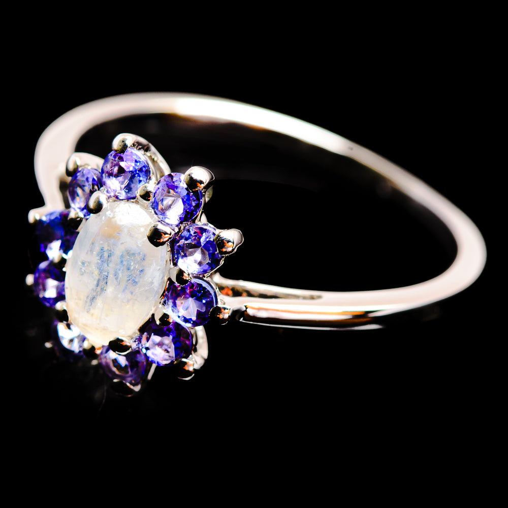 Rainbow Moonstone Rings handcrafted by Anasilvercos - R2528-MOON-SIZE-7