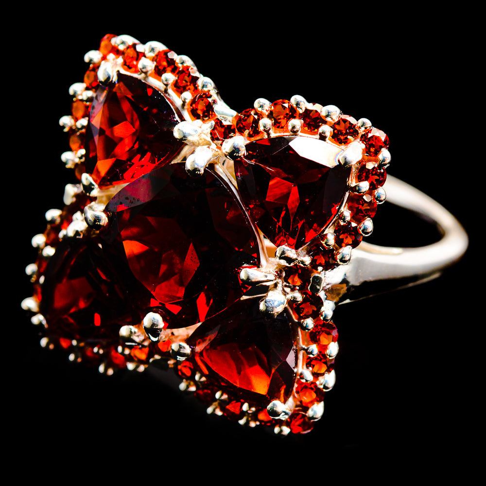 Garnet Rings handcrafted by Anasilvercos - R2974-GAR-SIZE-8