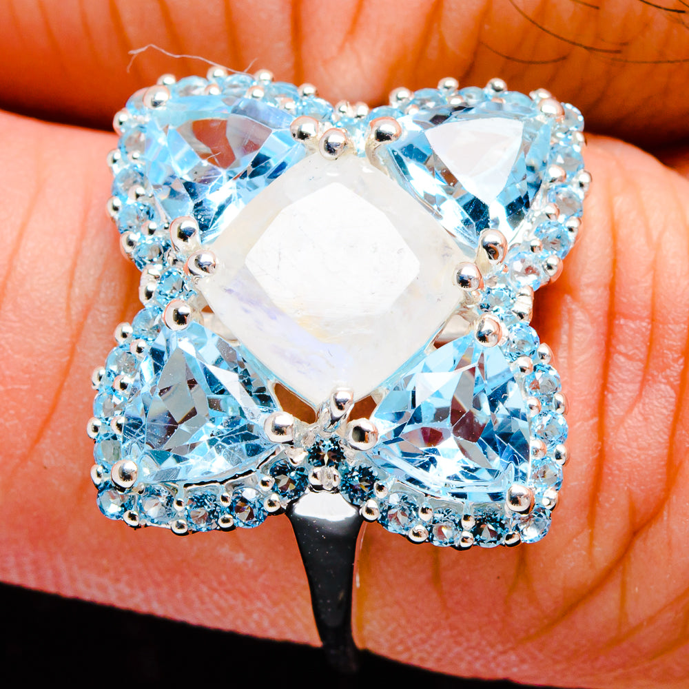 Rainbow Moonstone Rings handcrafted by Anasilvercos - R2974-MOON-SIZE-7 - Photo 3