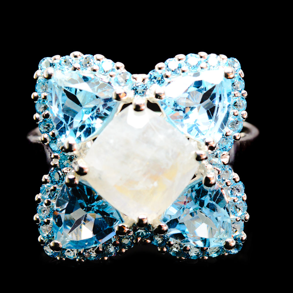 Rainbow Moonstone Rings handcrafted by Anasilvercos - R2974-MOON-SIZE-8 - Photo 2