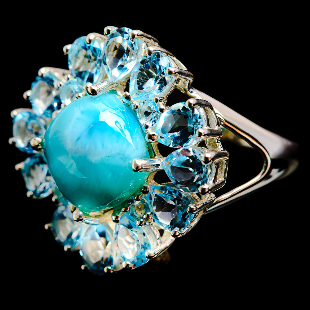 Larimar Rings handcrafted by Anasilvercos - R3239-LMR-SIZE-9