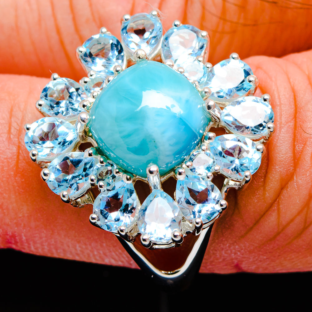 Larimar Rings handcrafted by Anasilvercos - R3239-LMR-SIZE-8 - Photo 3