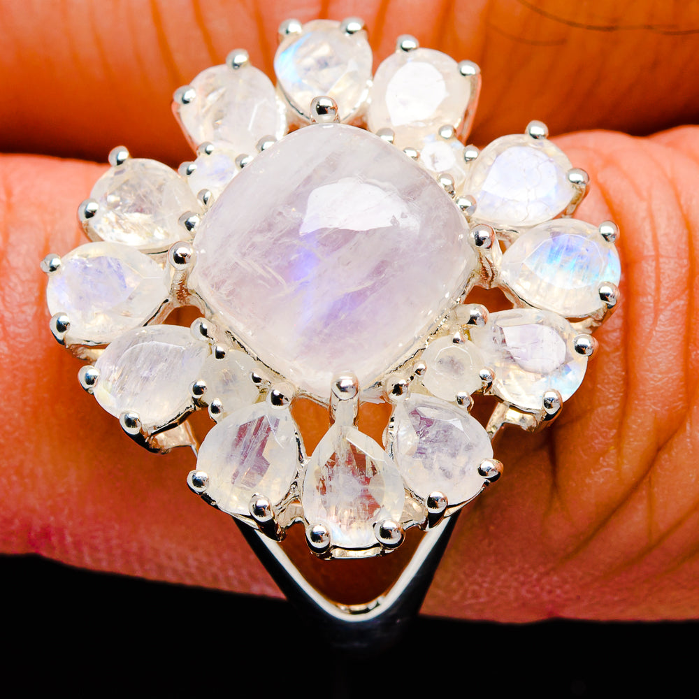 Rainbow Moonstone Rings handcrafted by Anasilvercos - R3239-MOON-SIZE-7 - Photo 3