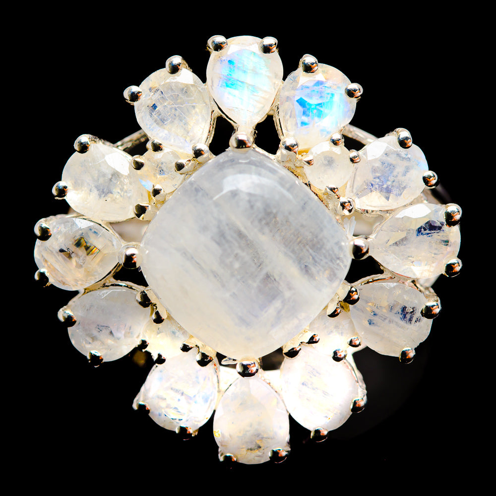 Rainbow Moonstone Rings handcrafted by Anasilvercos - R3239-MOON-SIZE-9 - Photo 2