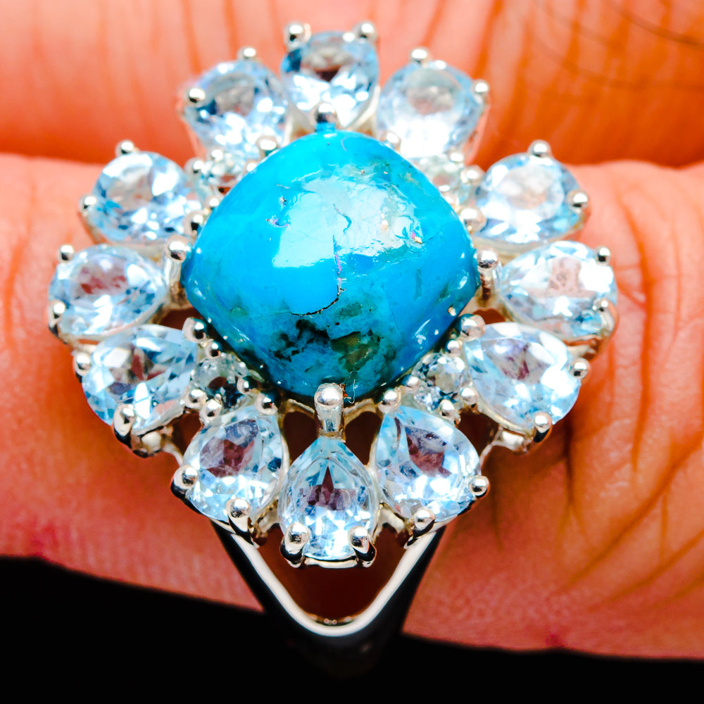 Turquoise Rings handcrafted by Anasilvercos - R3239-TURQ-SIZE-7 - Photo 3