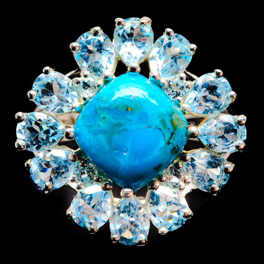 Turquoise Rings handcrafted by Anasilvercos - R3239-TURQ-SIZE-7 - Photo 2