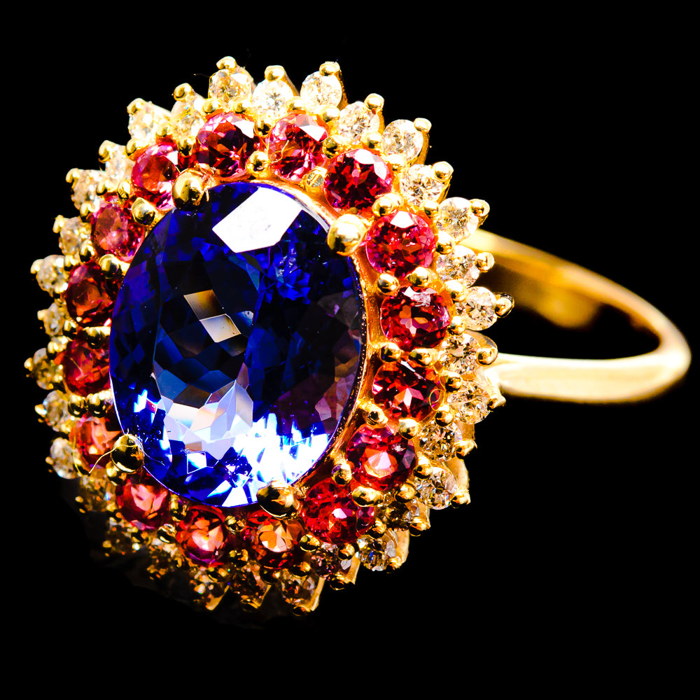 AAA Tanzanite Rings handcrafted by Anasilvercos - A7923-SIZE-7