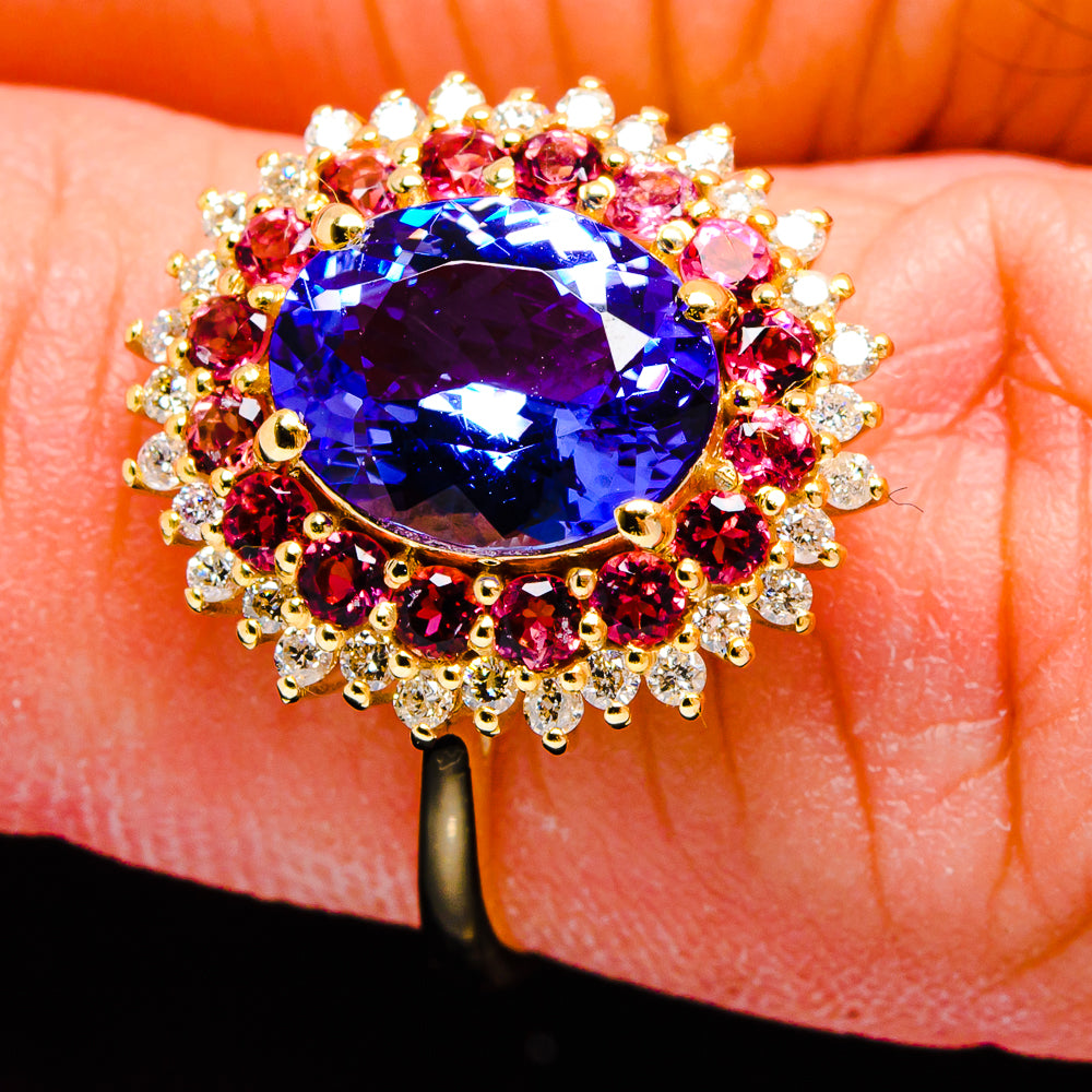 AAA Tanzanite Rings handcrafted by Anasilvercos - A7923-SIZE-7 - Photo 3