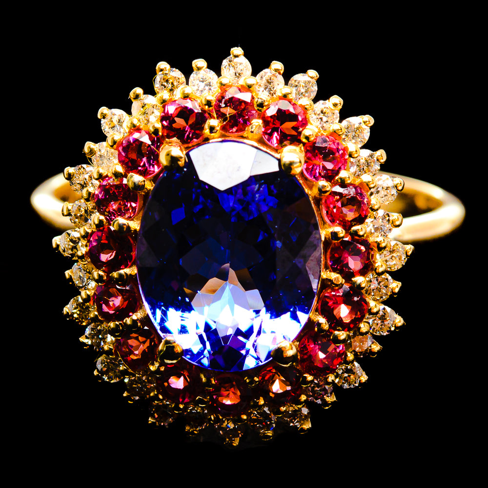 AAA Tanzanite Rings handcrafted by Anasilvercos - A7923-SIZE-7 - Photo 2