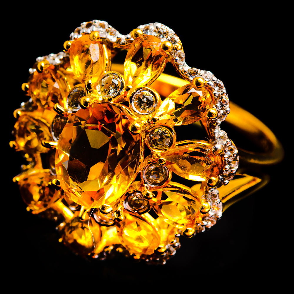 Citrine Rings handcrafted by Anasilvercos - R9086-CIT-SIZE-9