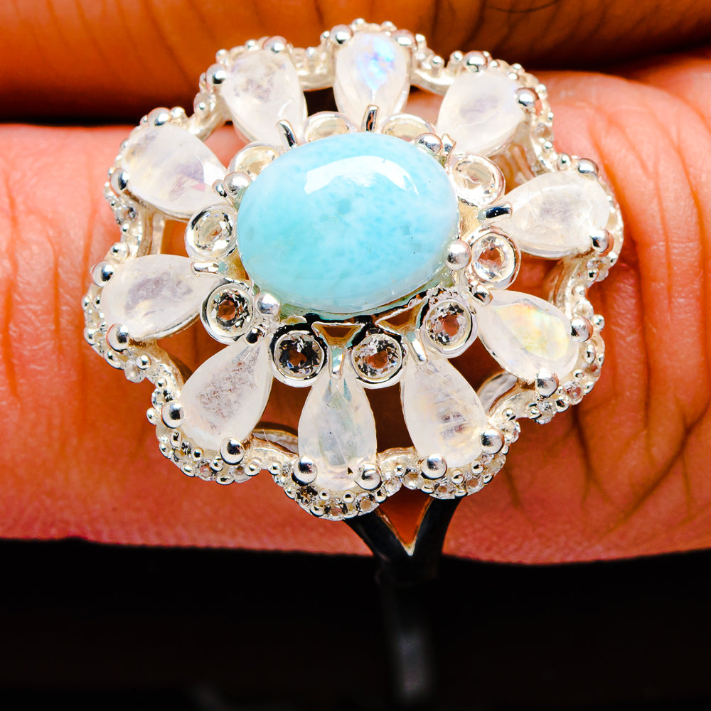 Larimar Rings handcrafted by Anasilvercos - R9086-LMR-SIZE-9 - Photo 3
