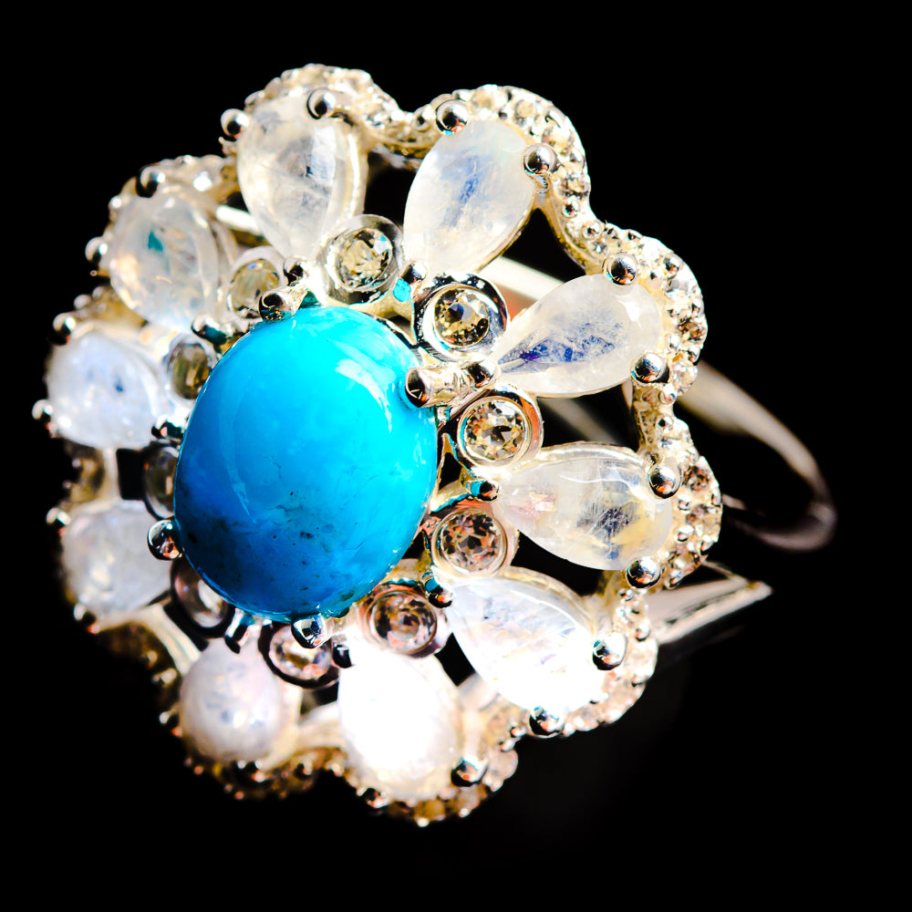 Turquoise Rings handcrafted by Anasilvercos - R9086-TURQ-SIZE-7