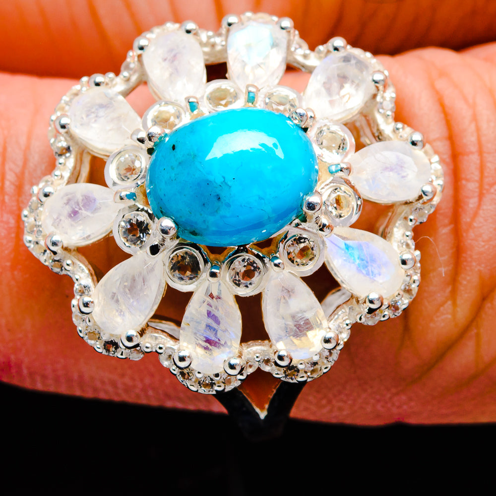 Turquoise Rings handcrafted by Anasilvercos - R9086-TURQ-SIZE-7 - Photo 3