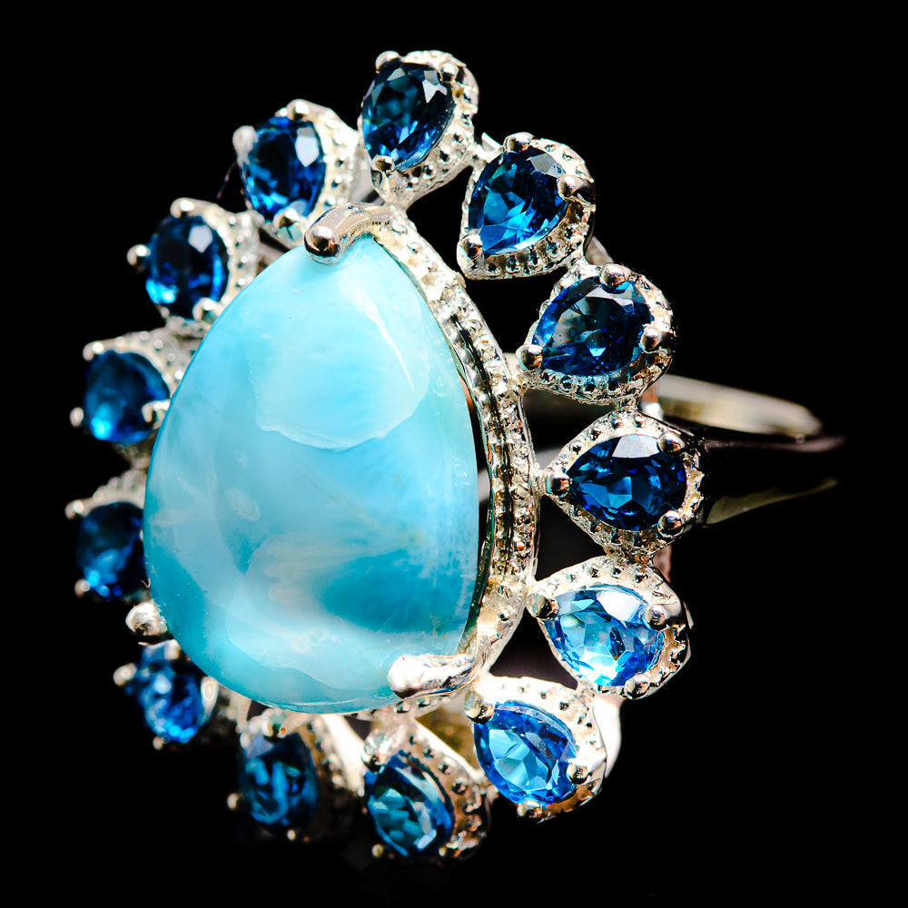 Larimar Rings handcrafted by Anasilvercos - R9220-LMR-SIZE-9