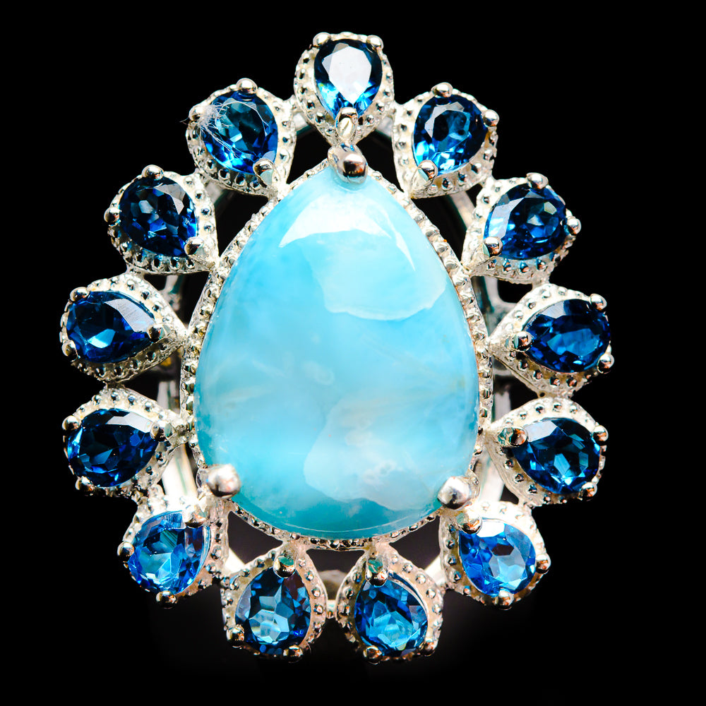 Larimar Rings handcrafted by Anasilvercos - R9220-LMR-SIZE-7 - Photo 2