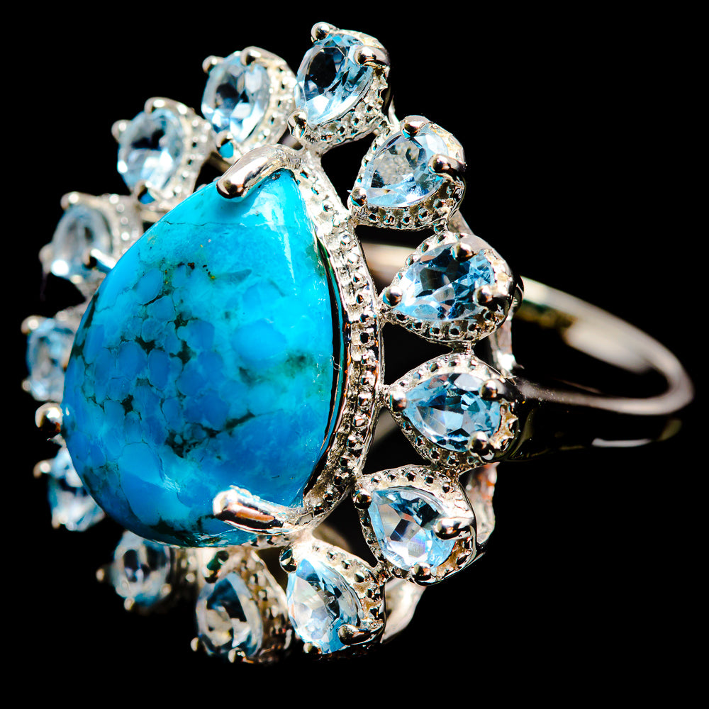 Turquoise Rings handcrafted by Anasilvercos - R9220-TURQ-SIZE-7