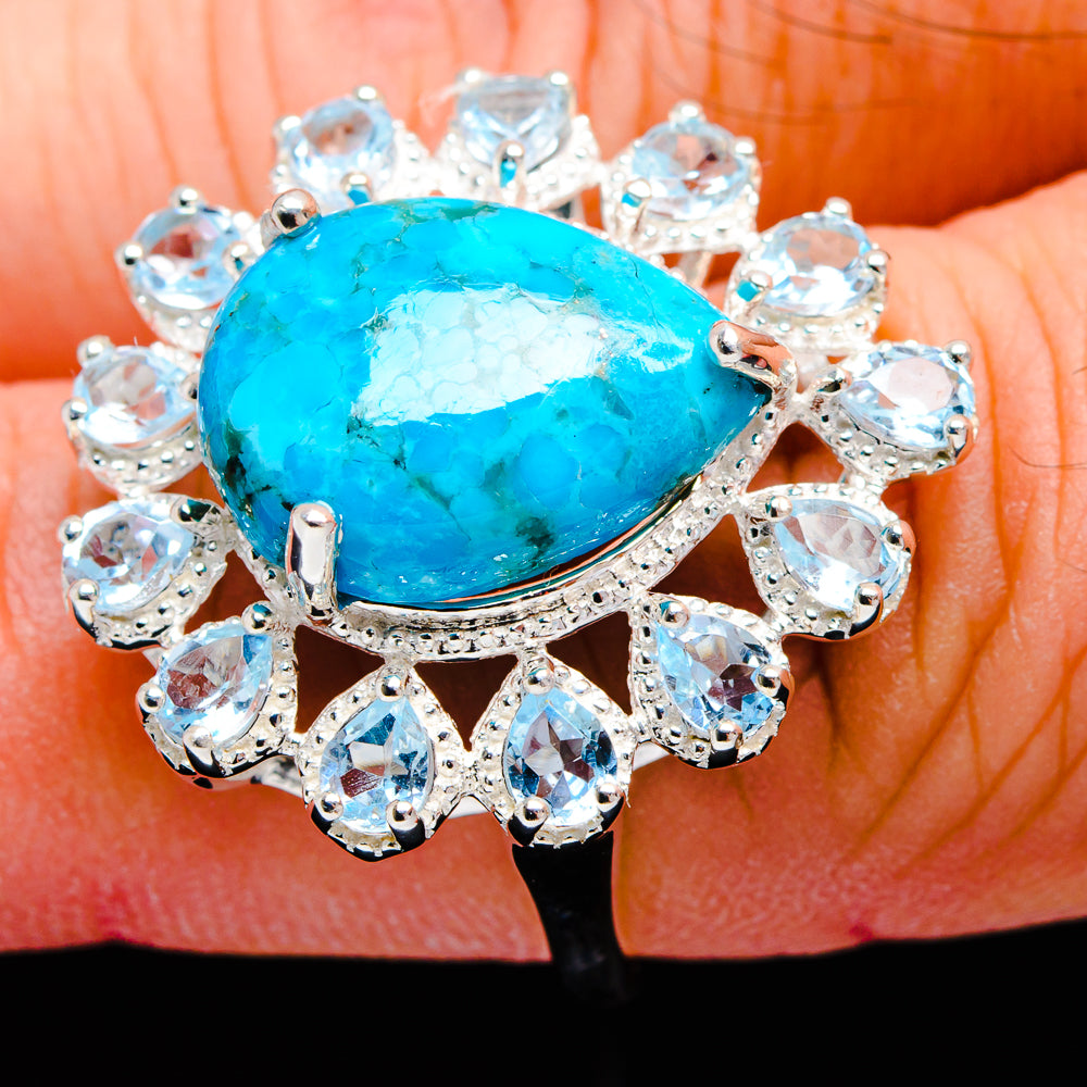 Turquoise Rings handcrafted by Anasilvercos - R9220-TURQ-SIZE-7 - Photo 3