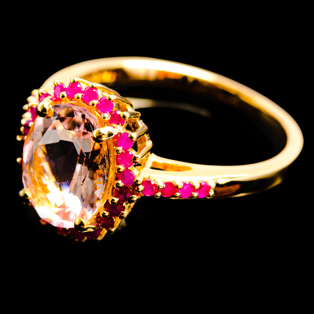 Morganite Rings handcrafted by Anasilvercos - RA90D1-MOG-SIZE-8