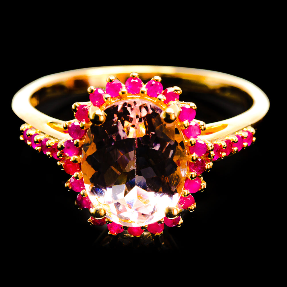 Morganite Rings handcrafted by Anasilvercos - RA90D1-MOG-SIZE-8 - Photo 2