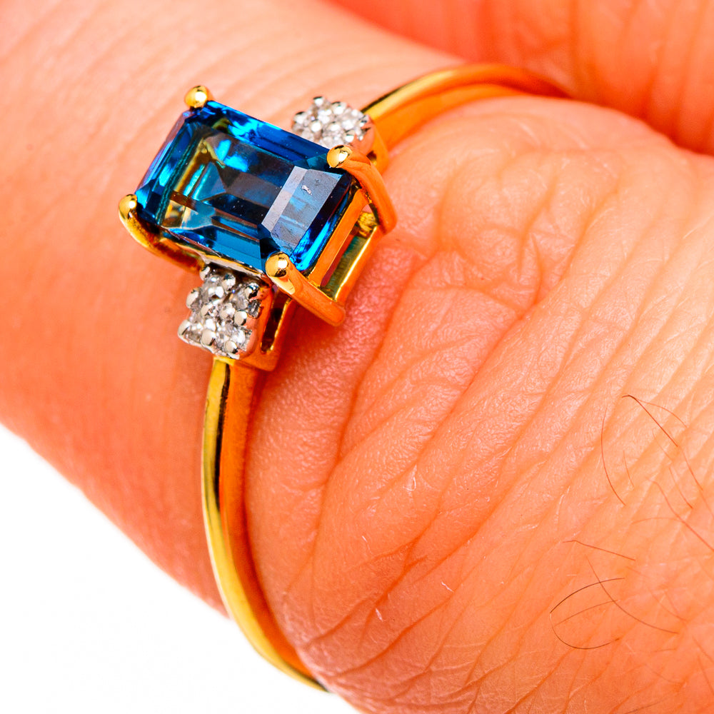London Blue Topaz Rings handcrafted by Anasilvercos - RING100511