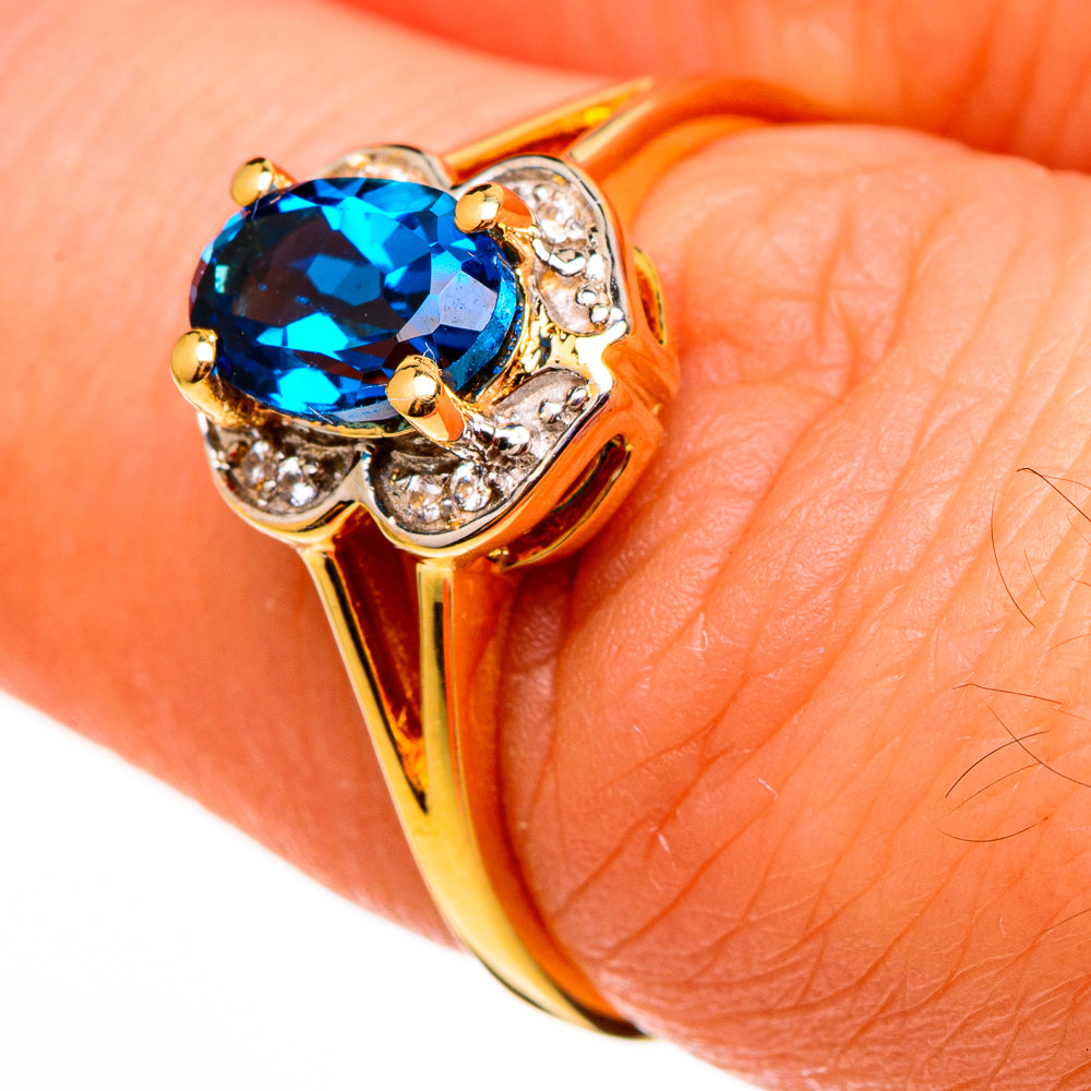 London Blue Topaz Rings handcrafted by Anasilvercos - RING100512 - Photo 3
