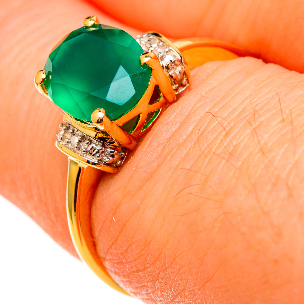 Green Onyx Rings handcrafted by Anasilvercos - RING100515 - Photo 3