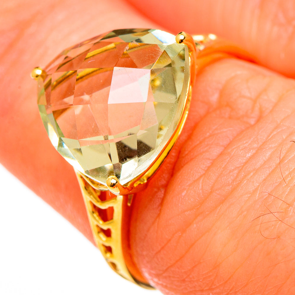Green Amethyst Rings handcrafted by Anasilvercos - RING100523